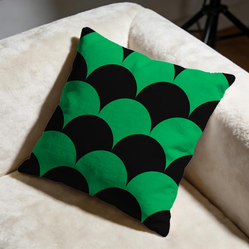 Federa Cuscino Nero e Verde Morbida Decorativa Adatta per Camera da Letto Divano Auto Viaggio