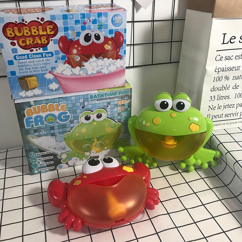 Baby Bath Toys Bubble Machine Crabs Frog Whale Music Kids Bath Toy Bathtub Soap Automatic Bubble Maker Bathroom Toy For Children