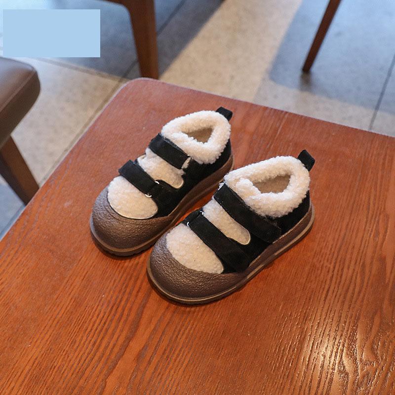 

Зимние плюшевые детские ботинки Ботинки для девочек Повседневная теплая детская обувь Мягкая подошва Детская обувь для девочек и мальчиков Детские плюшевые ботинки для снега с мягкой подошвой 25 чёрный