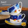 PICASSO 'Flying' Bone China Coffee Cup & Saucer Couple Set