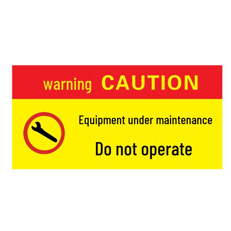 Magnetic Equipment Maintenance Safety Sign