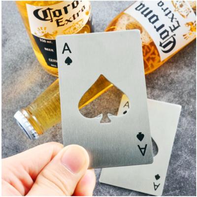 1PCS Poker Bottle Opener Portable Stainless Steel Bottle Opener Ace of Spades Credit Card Bottle Opener Cocina Accesorio Cheap