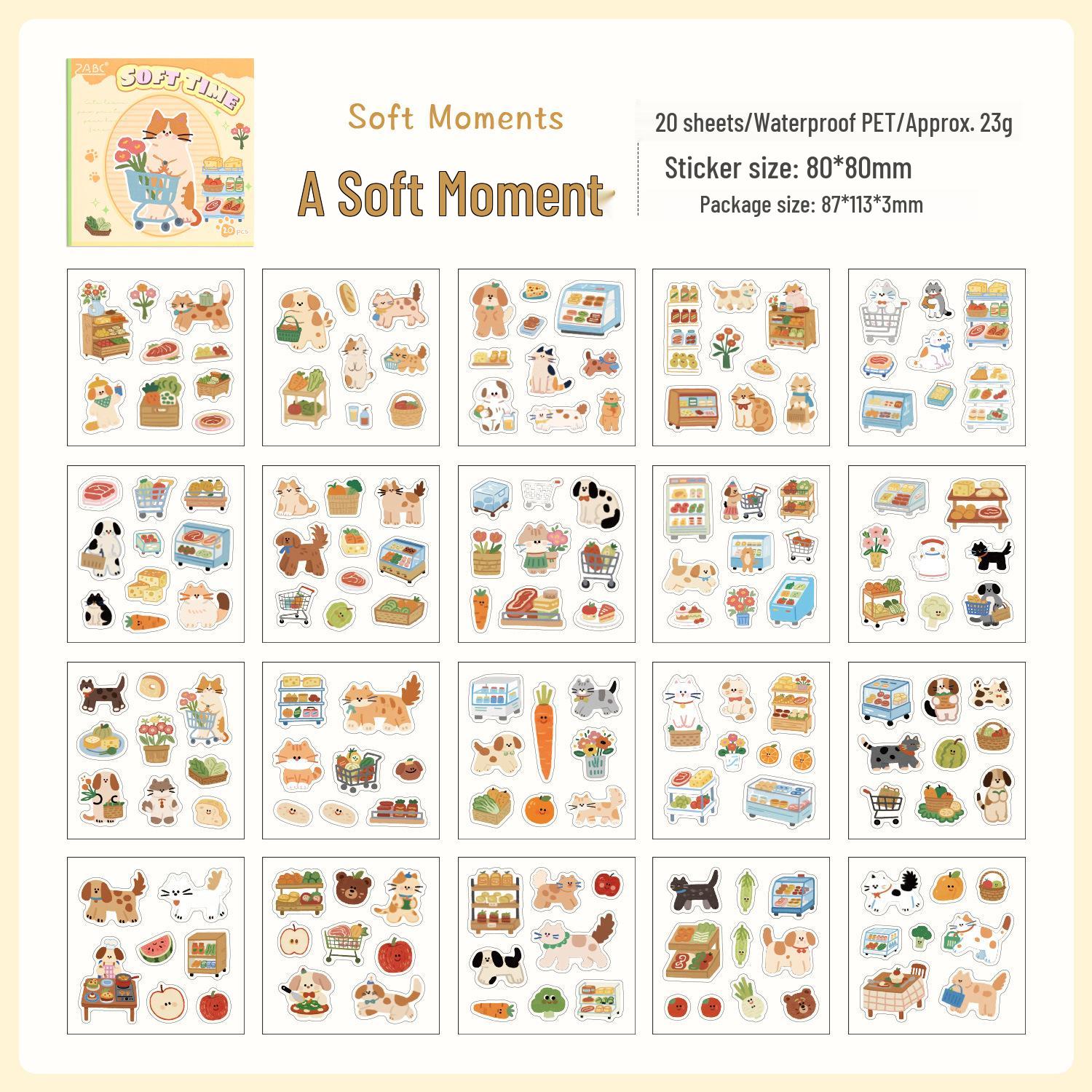Yue Zhen Vitality Series: Cute PET Sticker Book for Versatile Journaling & Decoration