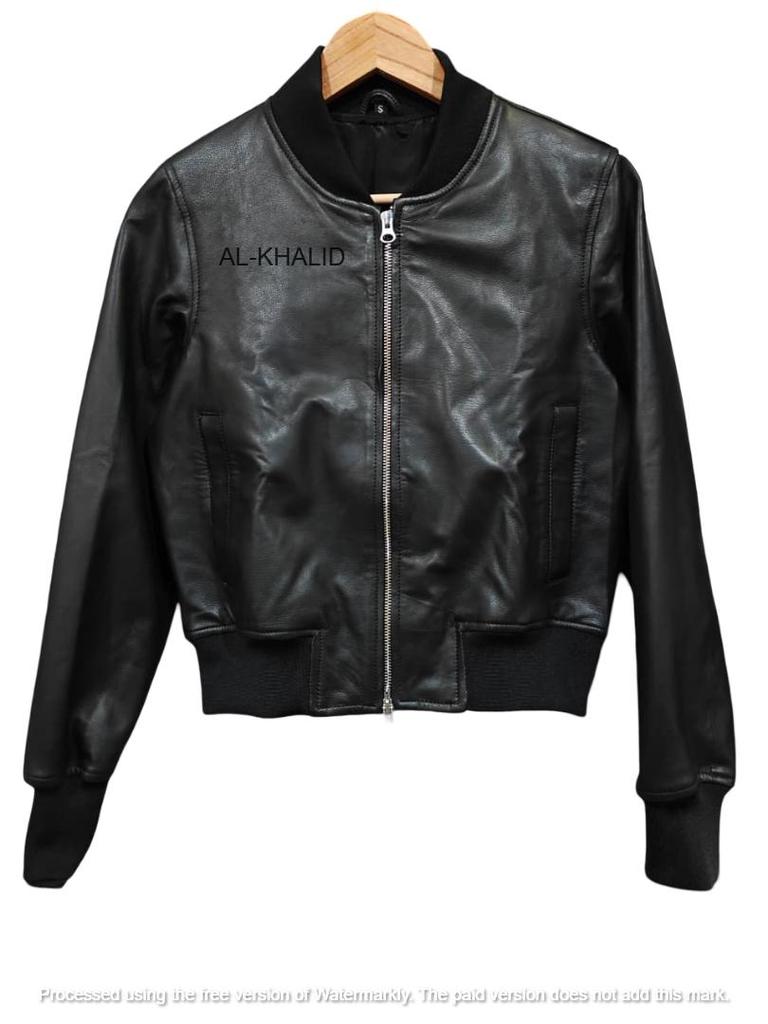Black Women Soft Leather Jacket Bomber Style Genuine Lambskin Motorcycle Biker