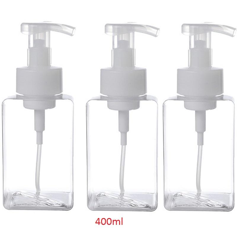 Foaming Soap Dispenser 250/400ml Refillable Pump Bottle Plastic for Liquid Soap Shampoo Body Wash Portable for Bathroom Travel