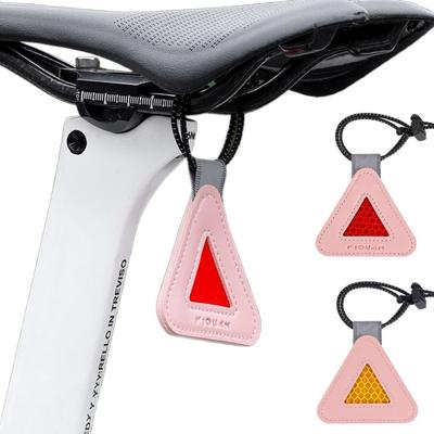 Night Riding Bicycle Reflective Pendant PVC Reflective Triangle Sign  Bike Accessories