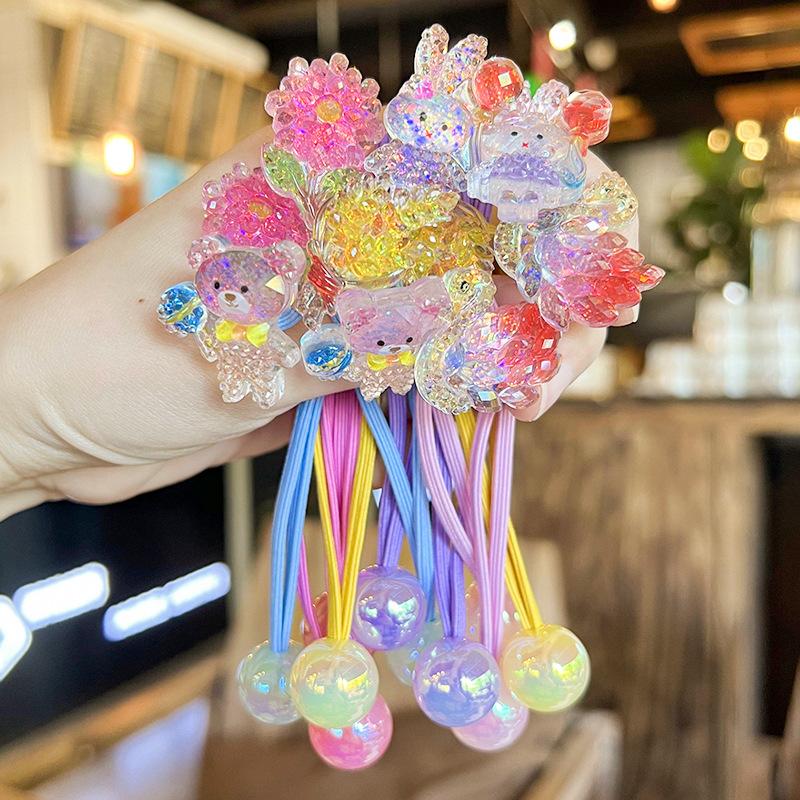2 STÜCKE Hübsche Cartoon Gerste Schwan Mädchen Elastische Haarbänder Kinder Prinzessin Haaraccessoires Kinder Haargummis Baby Kopfschmuck
