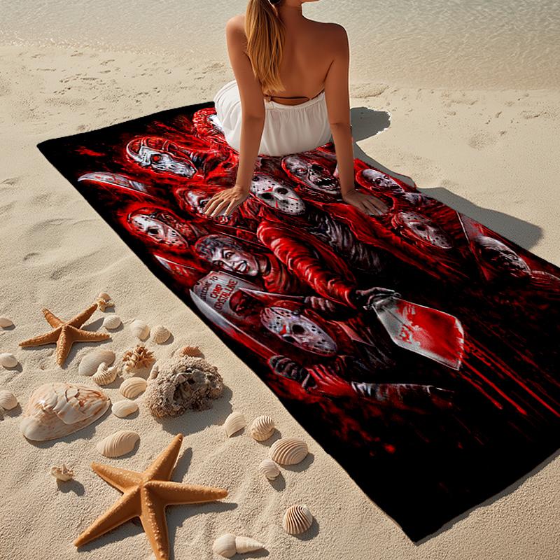 Horror Movie Characters Beach Towel, Super Soft Microfiber, Gift for Her/Him, Birthday, for Pool, Beach, Travel, Home Decor Fan gifts