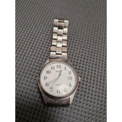 Used ALBA Alba Quartz Watch 10BAR Waterproof White Dial Battery Replaced
