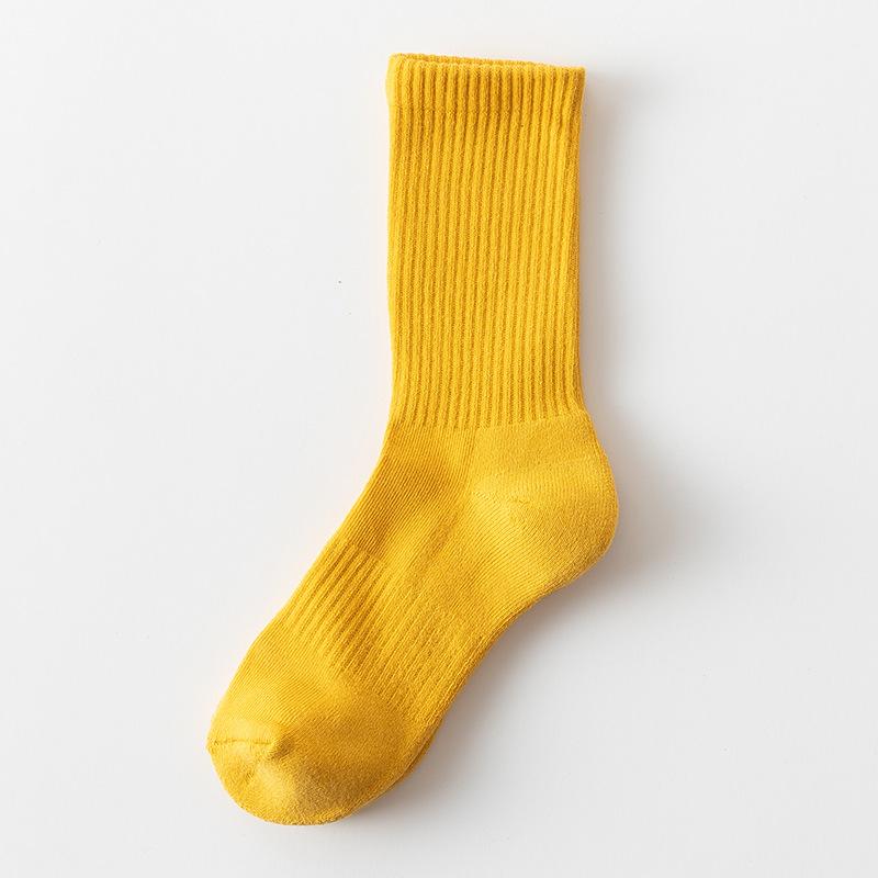 Women's Autumn and Winter Warm Leg Warmers Solid Color High Rubber Band Sports Long Cotton Socks