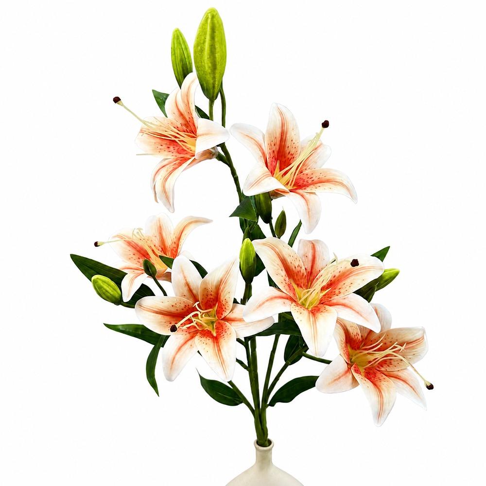 6 Heads Artificial Lily Flowers Multicolor Decoration Flowers Simulation Flower Bridal Bouquet 10