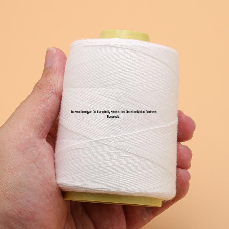 Quilting Needle & 3-Ply Extra Thick Cotton Thread Ball for Handmade Sewing & Mending - White, Large Roll