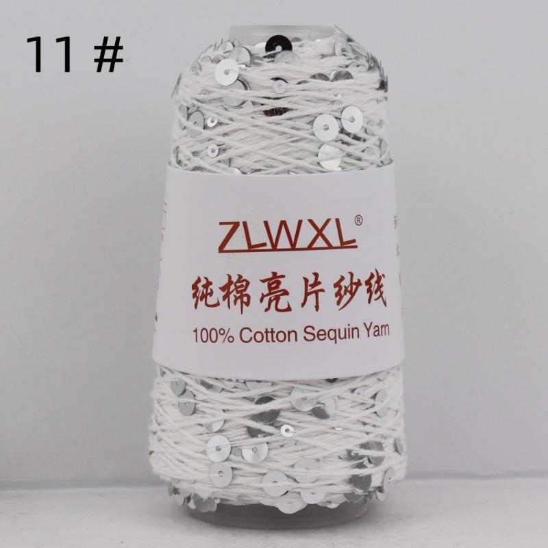 1000g /3200M 100% Cotton Yarn 6mm+3mm Special Sequin Yarn DIY Knitted Garment Accessories Rag Doll Knitting Yarn