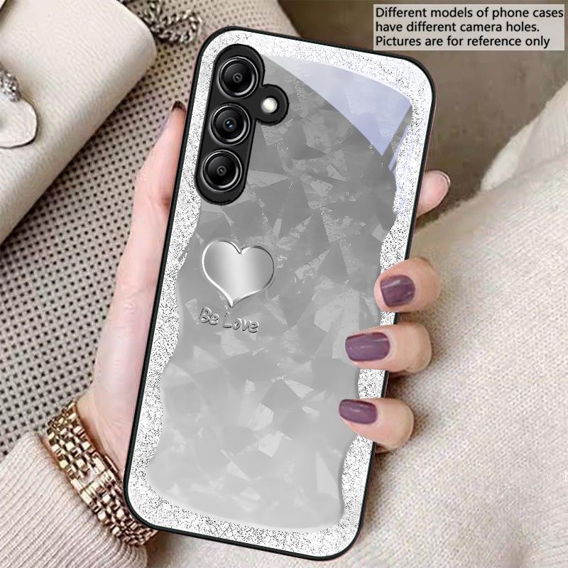 Gradient Purple Heart For Samsung A 20 30 22 23 24 25 26 31 32 33 34 35 42 50 51 52 53 54 55 56 70 71 72 73 5G glass phone case