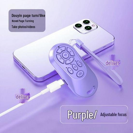 Rechargeable Universal Bluetooth Selfie Remote & Page Turner Pink A3