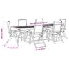 7 Piece Outdoor Dining Set Solid Acacia Wood Table and Textilene Chairs