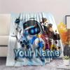 1PC Custom Name ASTRO BOT Patterned Flannel Blanket Suitable For All Seasons for Home Decor Warmth and Comfort Gifts Holiday Present -HE92