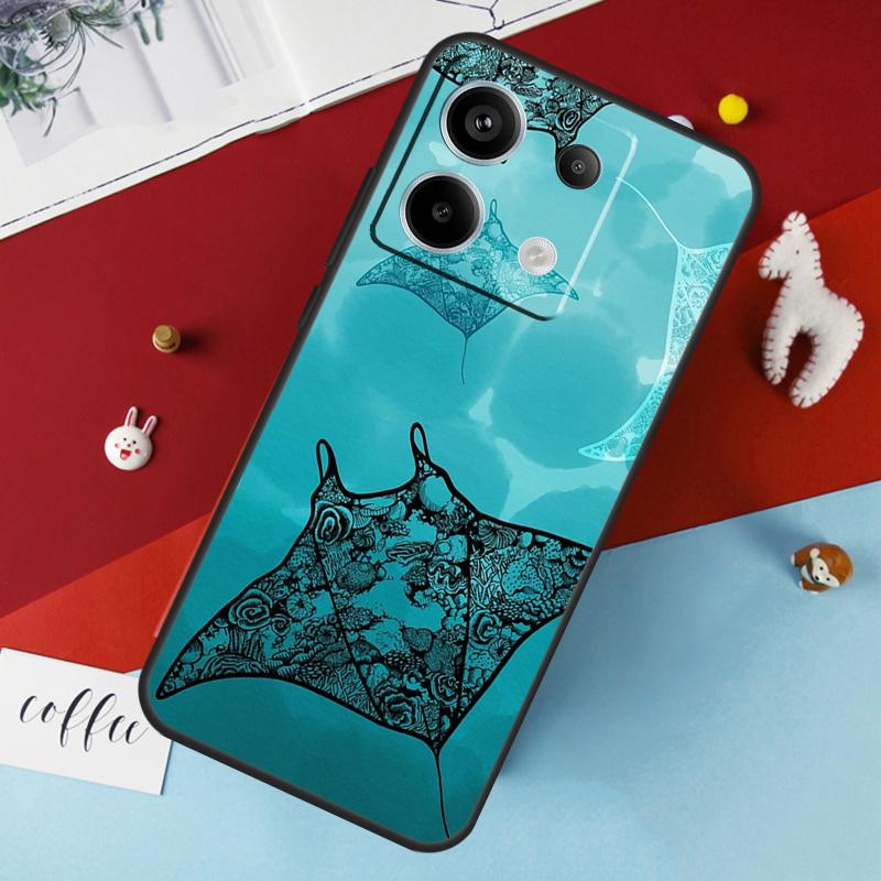Animal Manta Ray Case for Xiaomi Redmi Note 13 12 10 8 9 11 Pro 12S 10S 11S Redmi 13C 10A 10C 9C 12C Cover