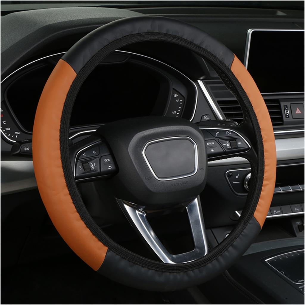 Car Steering Wheel Cover No Inner Ring Anti-Slip PU Leather Steering Wheel Cover - Sport Style Auto Interior Styling Accessory