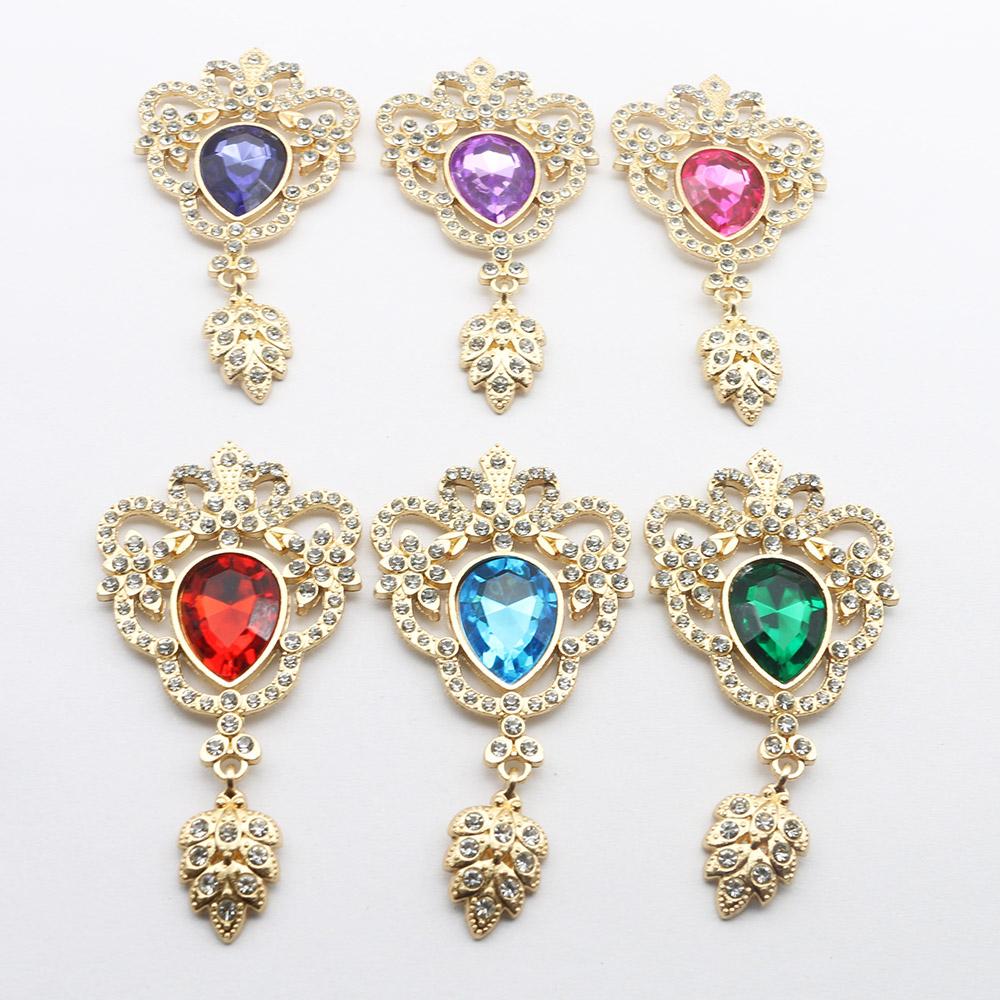 LKERAN 5 Pieces of 35 * 69MM Creative Crown Alloy Pendant, Wedding, Hair Accessories, DIY Brooch, Clothing Accessories