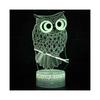 Lampe de Table de Bureau à Interrupteur Tactile Mode Enfant Hibou 3D Veilleuse LED Décoration de Chambre à Coucher Cadeaux de Noël