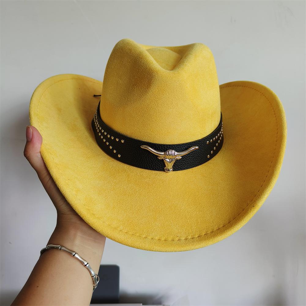 new western cowboy hat men suede hat wide brim cowboy hat with belt viet knight hat women sun protect cowgirl hat light hat
