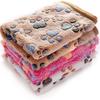 All-Season Coral Fleece Pet Blankets for Dogs & Cats, Paw Print Design, Available Now