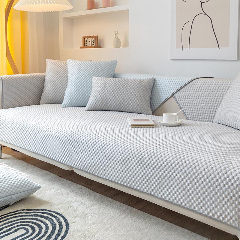 Soffkudde i is-silke sommar tvättad halkfri matta kudde fyra säsonger universell prisvärd lyxstil lädersofföverdrag