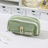 Retro Pencil Bag Multi-Compartment Canvas Pencil Case Large Capacity Pen Pouch Stationery Organizer for Students Boys Girls