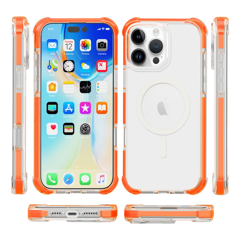 For iPhone 16 Pro Case Compatible with MagSafe Reinforced Corners TPU+Acrylic+TPE Phone Cover