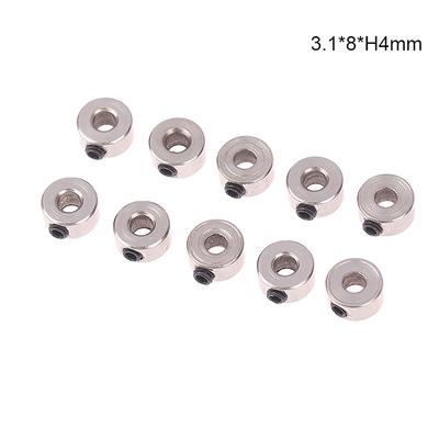Lot de 10 bagues de blocage de roue, axe d'essieu, bague en acier, butée de train d'atterrissage, diamètre intérieur 2,1/3,1/4,1/5,1 mm pour avion radiocommandé