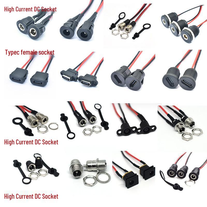 Waterproof USB-A Female Connector with Cable & M18 Screw Cap