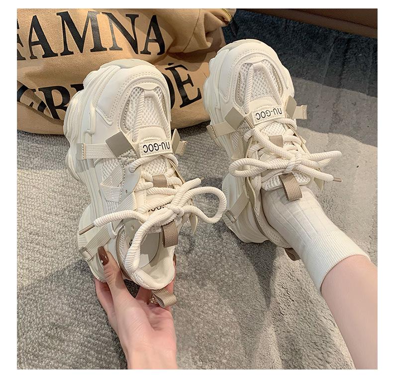 Damen Mesh Plateau Sneaker mit dicker Sohle - Herbst 2025 Vielseitiger Stil, kleine Größe, höhenverstärkende Freizeitschuhe.