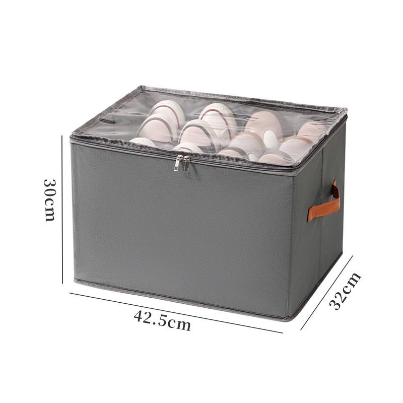 Foldable Fabric Organizer Box with Lid: Multifunctional, Divided Compartments for Underwear, Panties, Shoes, or Sundries.