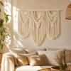 Macrame Wall Hanging with Wooden Dowel Bohemian Cotton Macramé Airy