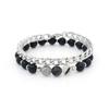 Jbans Classic Round Surgical Steel 318 Chain Onyx Inclusion Y072 Bracelet Set (C2101-Se201_Bk)