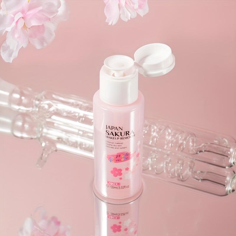 Acqua Struccante Sakura, Acqua Detergente con Estratti Vegetali 100ml/ 3.38oz Liquido Detergente Rinfrescante Cosmetico per Viso Occhi Labbra
