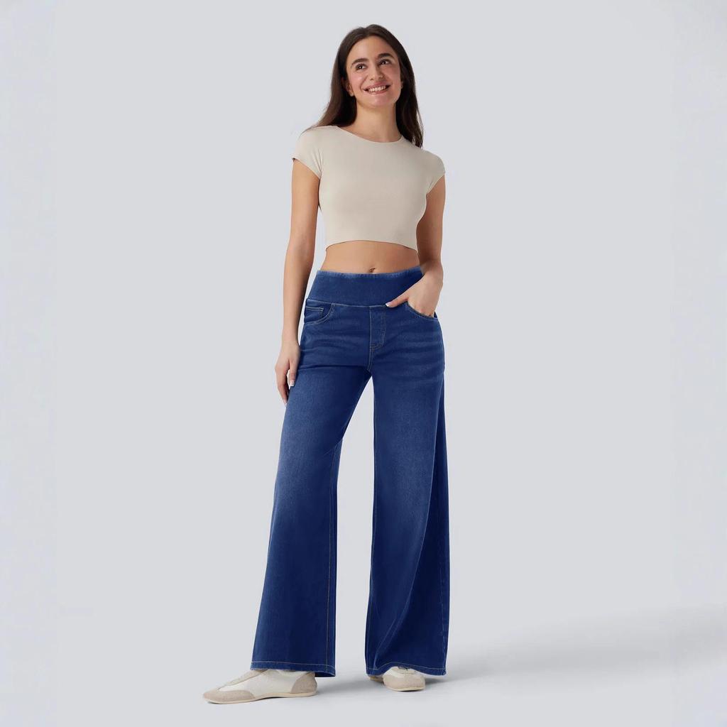 2025 Summer Women's High-Waisted Slimming Wide-Leg Jeans: Casual, Versatile, and Fashionable