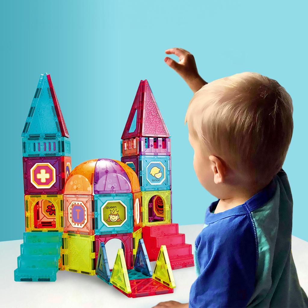3D Magnetic Building Blocks Educational Set 77 Pieces