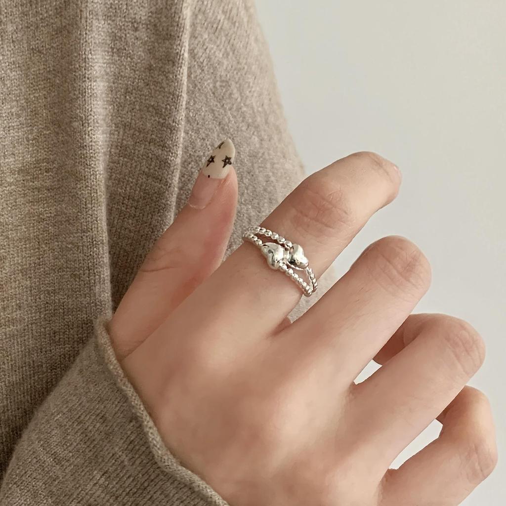 Women's Retro Black Oval Geometric Open Ring - Versatile Fashion Index Finger Jewelry