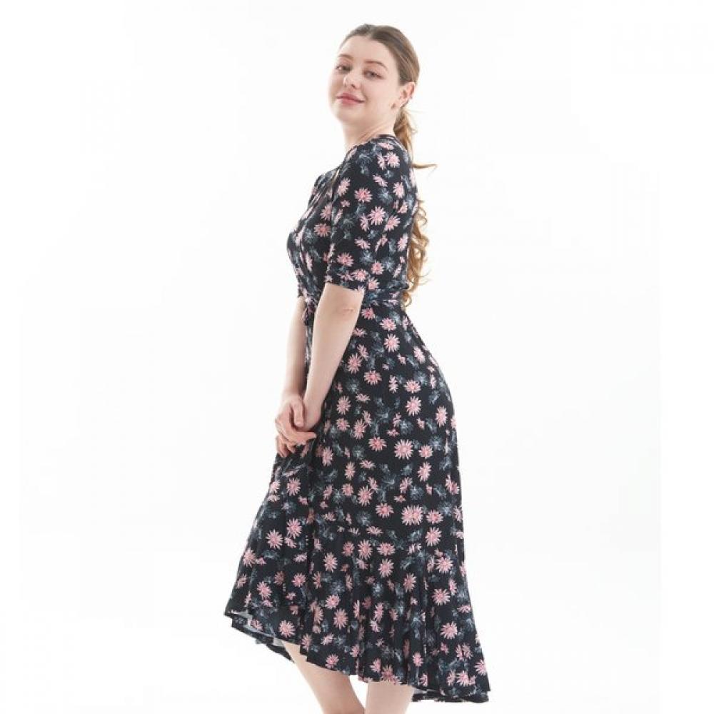 Creola Lip Balm Vivienne 3 4 Sleeve Frill Wrap Dress Ldm42bf01