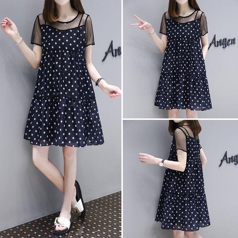 2023 European Style Maternity Chiffon A-Line Dress: Loose Fit, Baby Doll Skirt for Summer