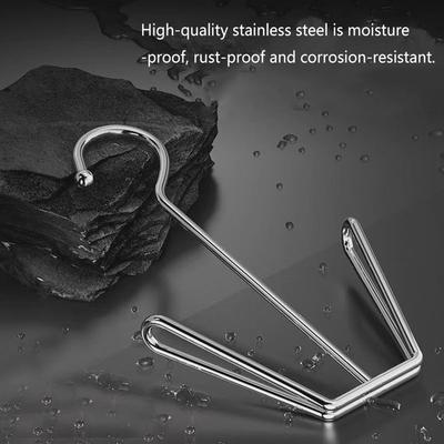 2/5Pcs Stainless Steel Shoe Rack Hangers Metal Storage Box Space-Saving With Closet Hooks Silver Home Laundry Accessories