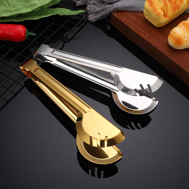 Stainless Steel Non-Stick Food Tongs Salad Beef Buffet Clamp Outdoor BBQ Clips Home Cooking Utensils