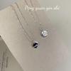 Women's S925 Sterling Silver Lucky Letter Pendant Necklace - Round Plate Design