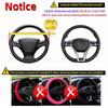 Universal Steering Wheel Cover Anti Slip Embossed Leather Car Grip Protector 38cm Automobile Interior Decoration Supplies