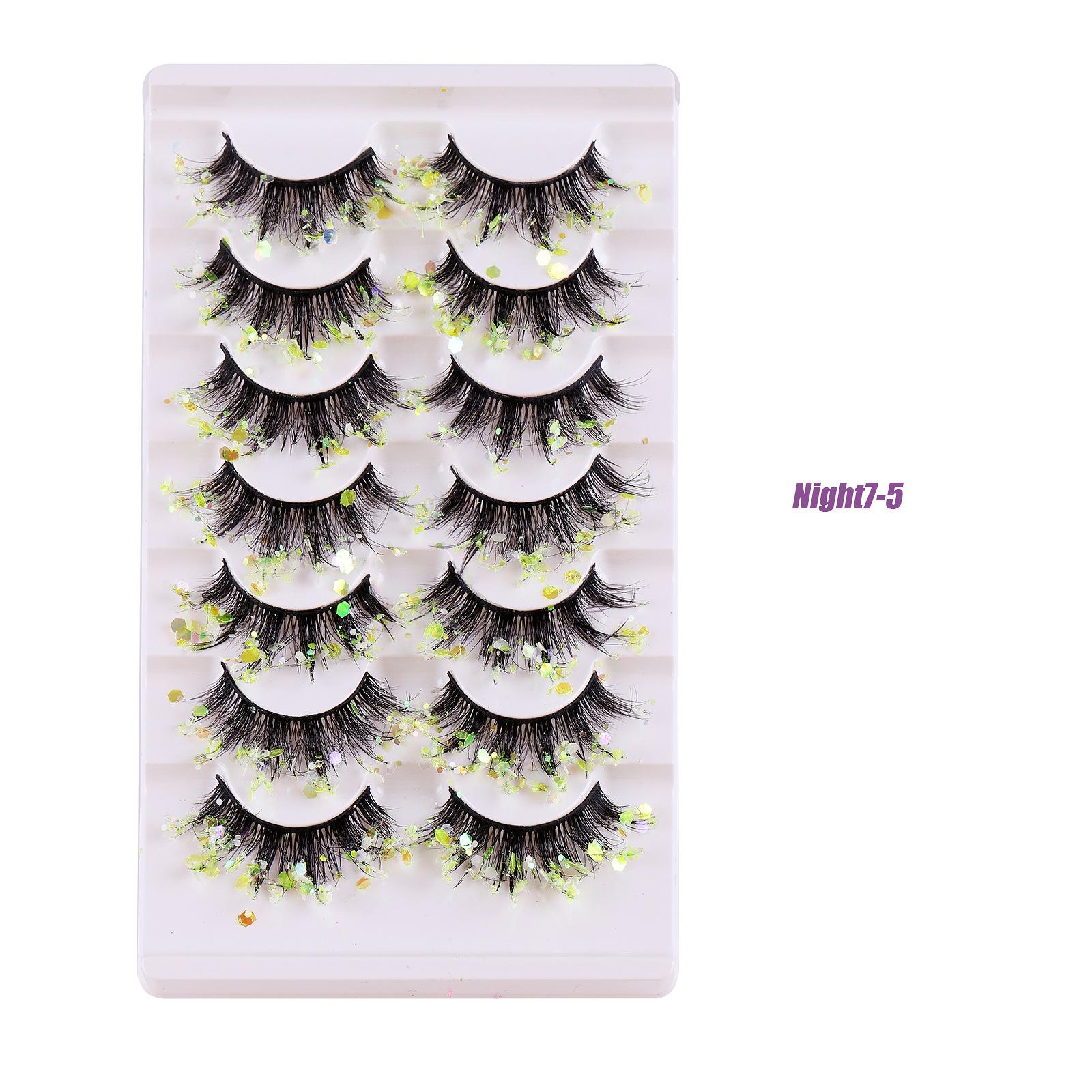 

Новый продукт, накладные ресницы с блестками из химического волокна, светящиеся сценические густые вьющиеся ресницы