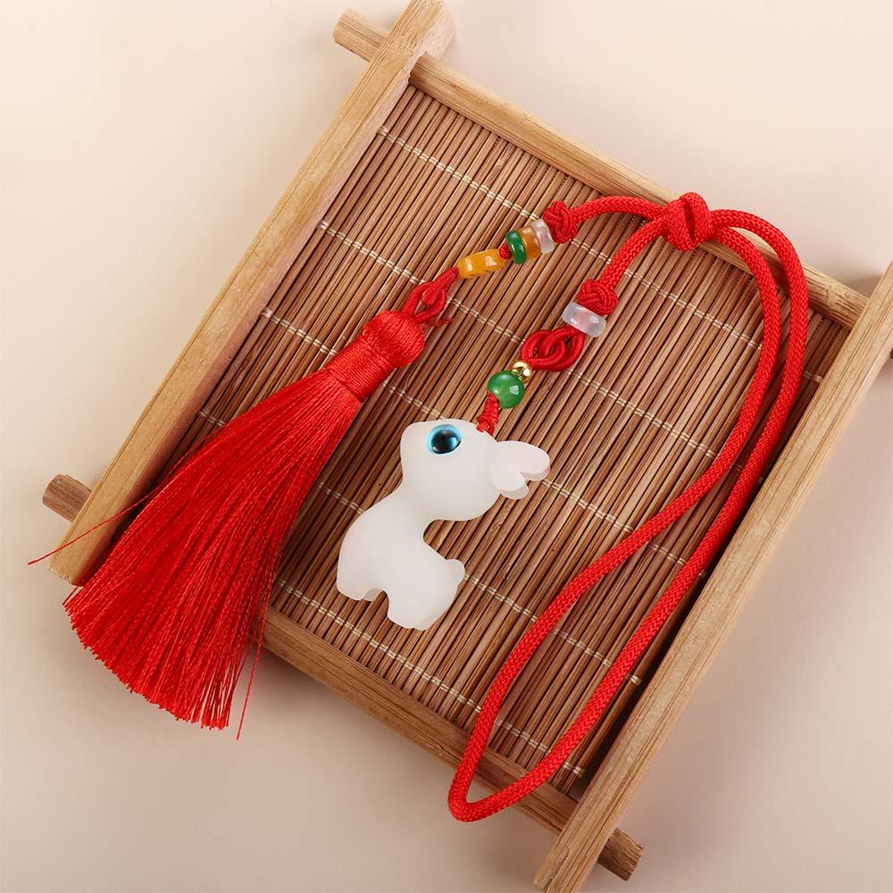 Luminous Stone Niche Design Deer Car Key Chain Bag Pendant Chinese Style Key Chain Key Ring