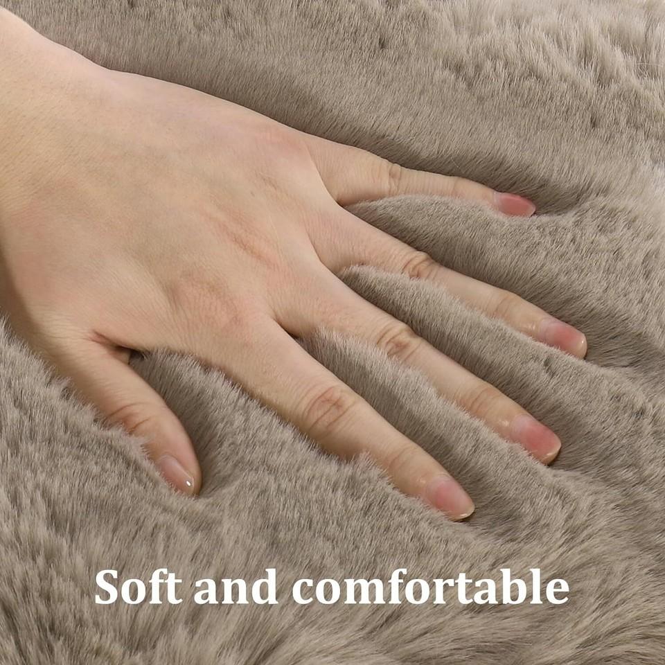 Carpet Living Room Faux Fur Luxury Plush Deep Pile Shaggy Soft Washable