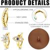 14G Belly Button Ring for Women Surgical Steel CZ Clicker Ball Belly Piercing Ring Simple Reverse Navel Rings Body Jewelry